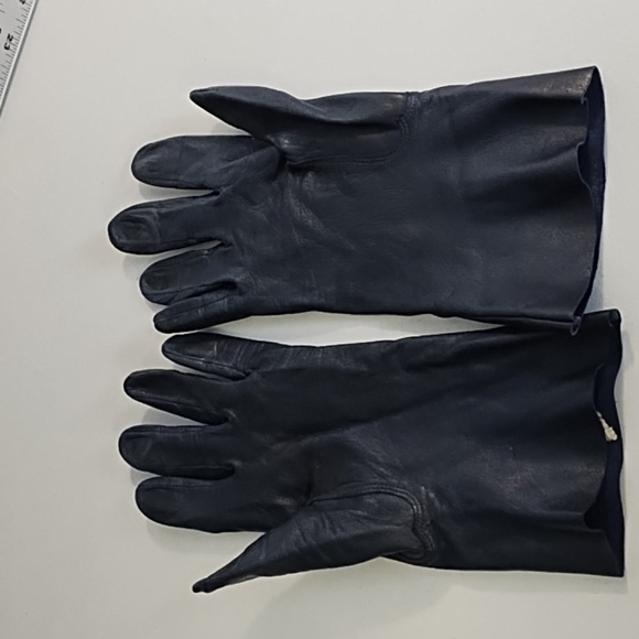 Genuine Soft Supple Thin Leather Driving Gloves Top Detail Dark Nay Blue - Picture 4 of 11
